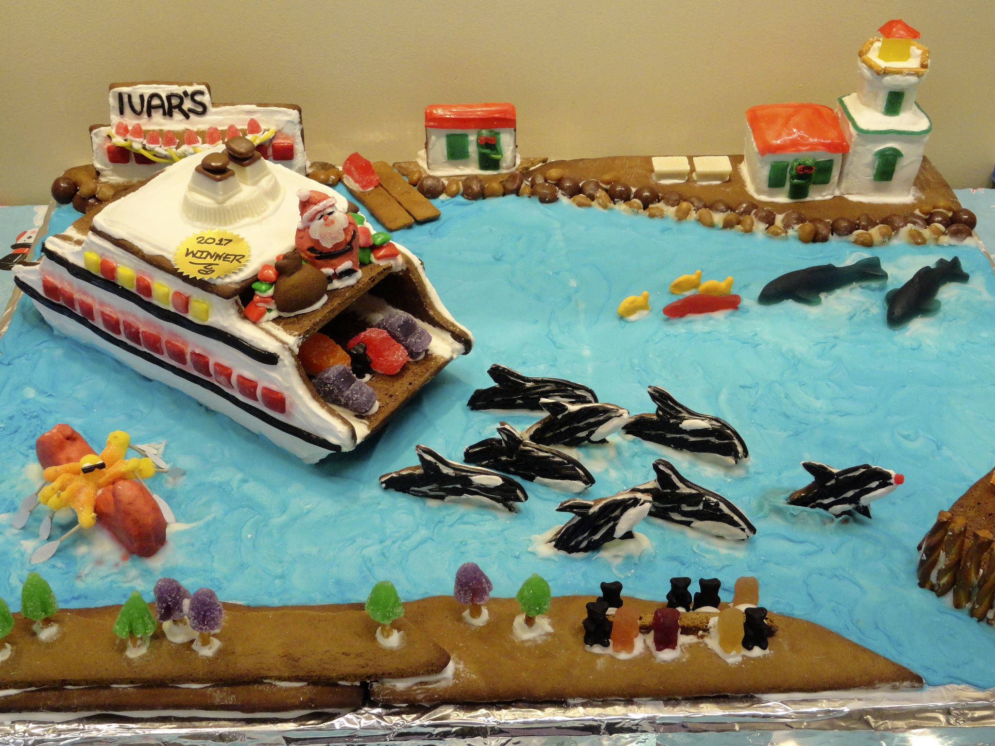 Entries from last year’s gingerbread contest at Coupeville Library included a “merry ferry.” Photo provided.