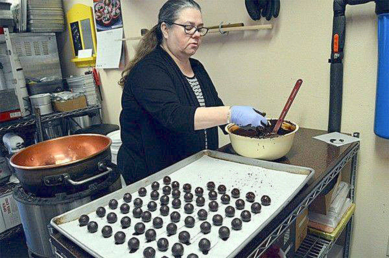 Mona Newbauer, of Sweet Mona’s Chocolates, is providing some of the confections that will be given out during the Chocolate Walk. (Photo provided)