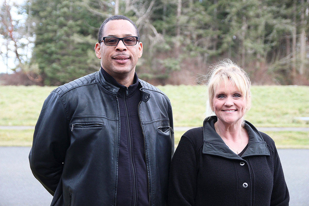 Two new hires at Island County Human Services are Richard West, behavioral health embedded mental health professional, and Chelcee Lindell, behavioral health intensive case manager and jail transition coordinator. The two will work with law enforcement to help connect people with services before they end up in jail or in the hospital. Photo by Laura Guido/Whidbey News-Times