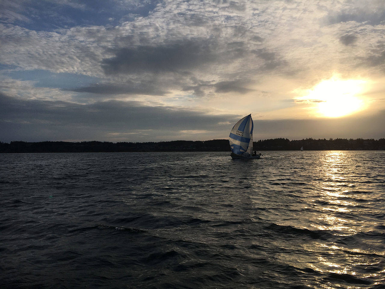 Separator competes in the Oak Harbor Yacht Club’s Frostbite Series last Thursday. (Photo by Dave Steckman)