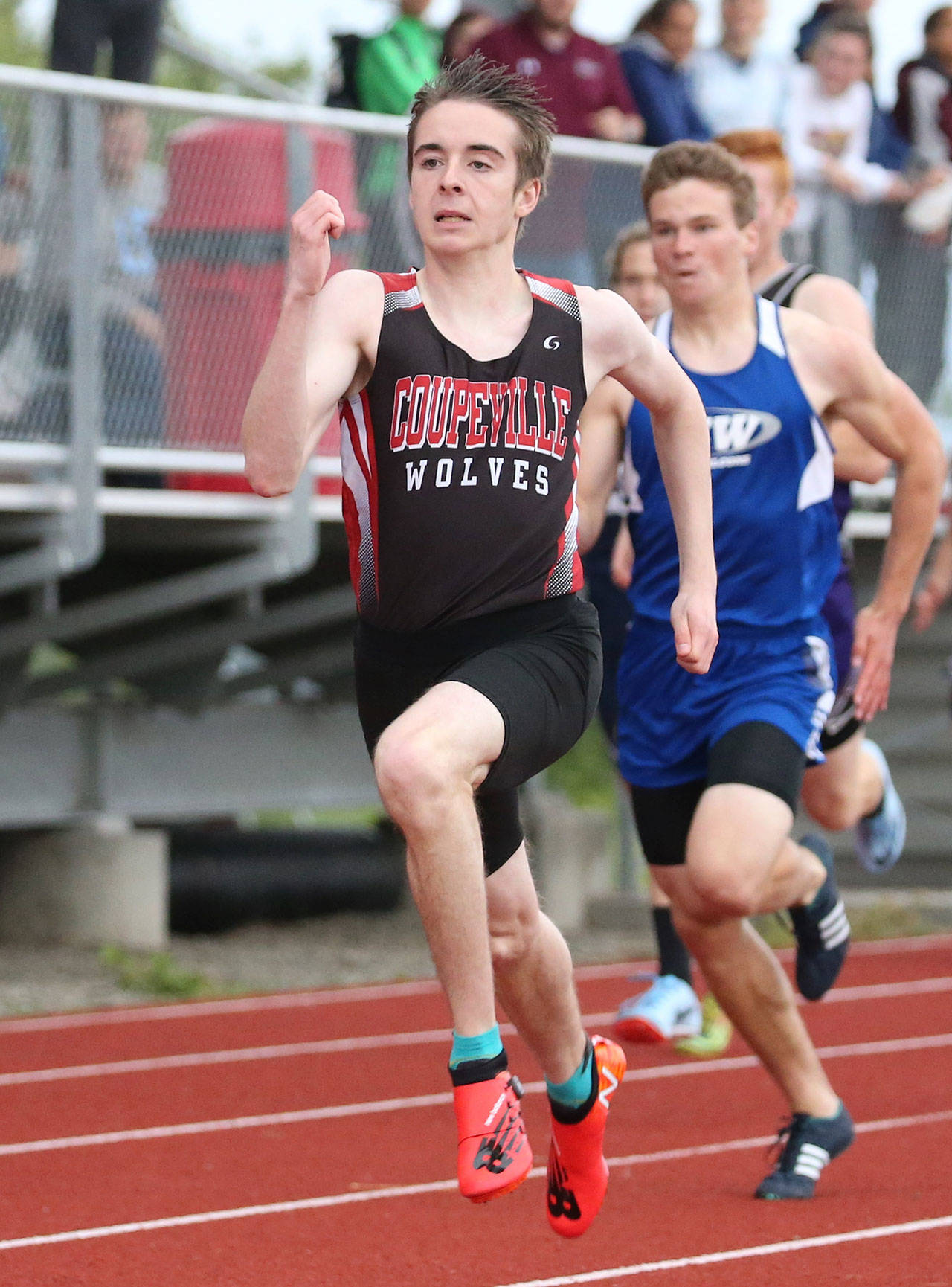 Danny Conlisk has developed into one of the state’s fastest 1A sprinters this spring. (Photo by John Fisken)