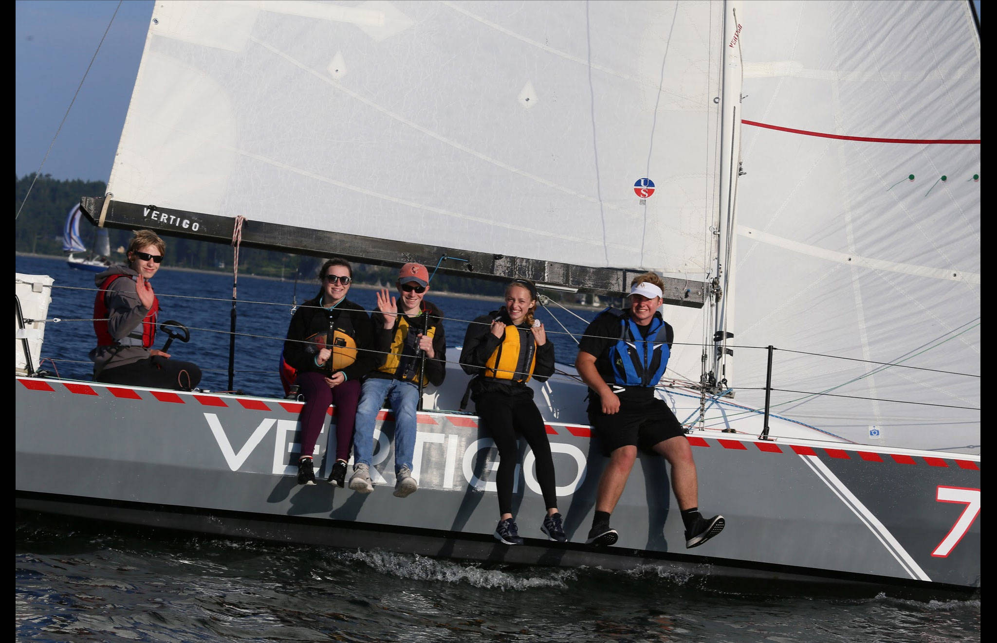 Thomas Buys, left, and his Wildcat Sailing Club teammates competed in Vertigo last week.(Photo by Victor Paru)