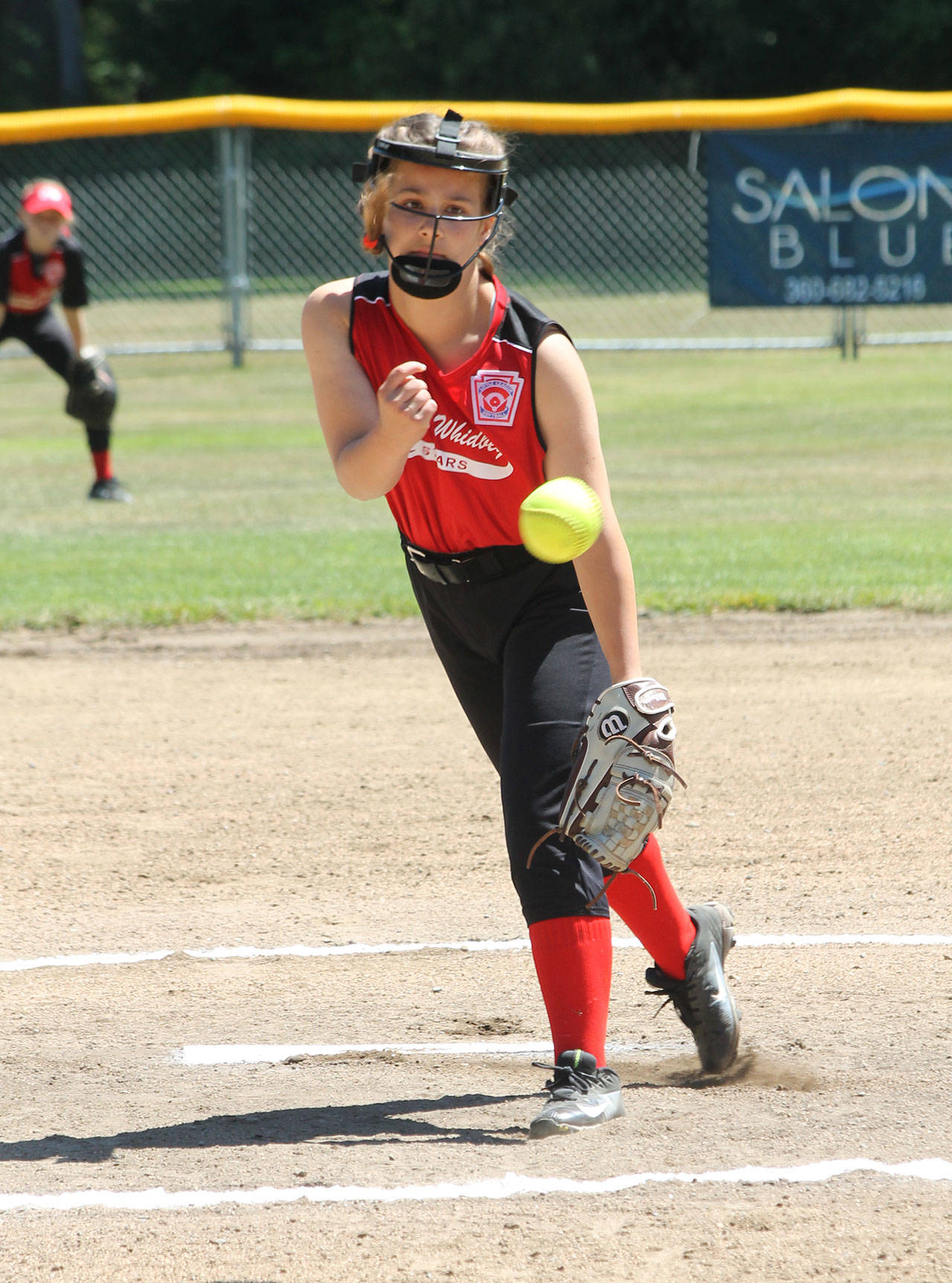 Chloe Marzocca tosses a strike.(Photo by Jim Waller/Whidbey News-Times)