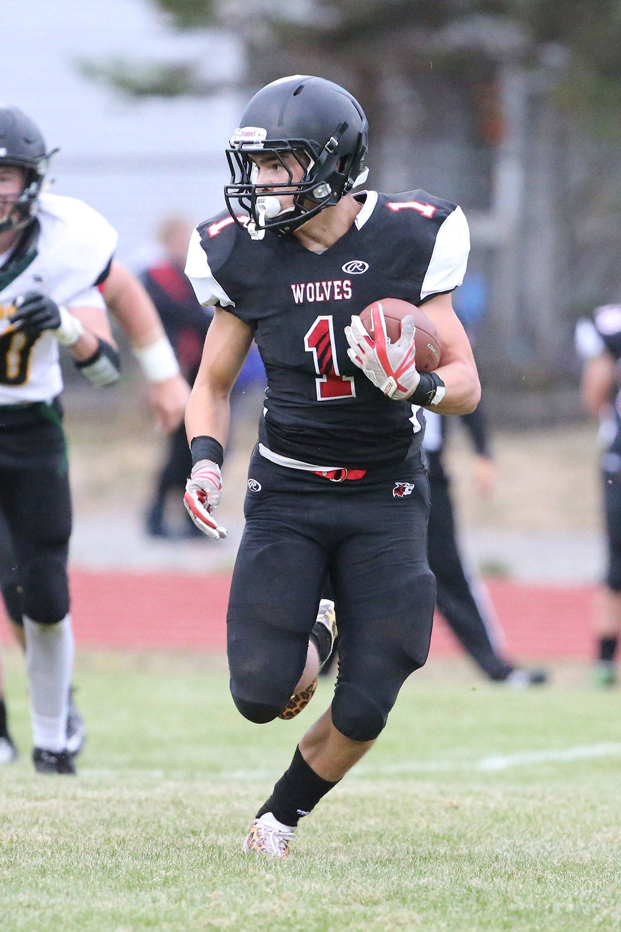 Coupeville’s Sean Toomey-Stout was first-team, all-conference as a running back, defensive back and kick returner in 2018. (Photo by John Fisken)