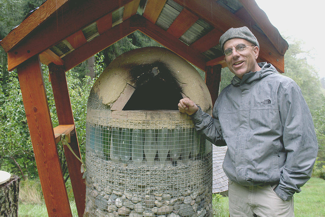 Eli Adadow from Ancient Earth School of Natural Building, to teach workshop on building clay ovens at the South Whidbey Harvest Festival Oct. 3 and 4. Photo by Wendy Leigh/South Whidbey Record.