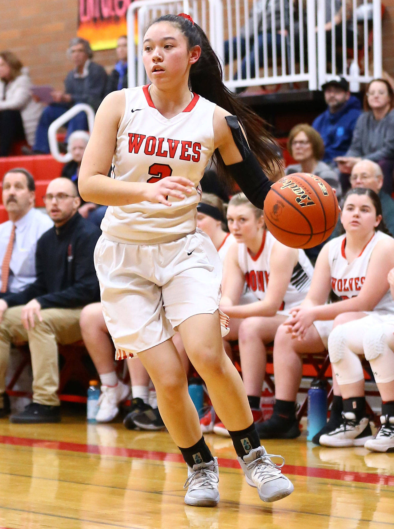 Smith guided the basketball team as the point guard. (Photo by John Fisken)
