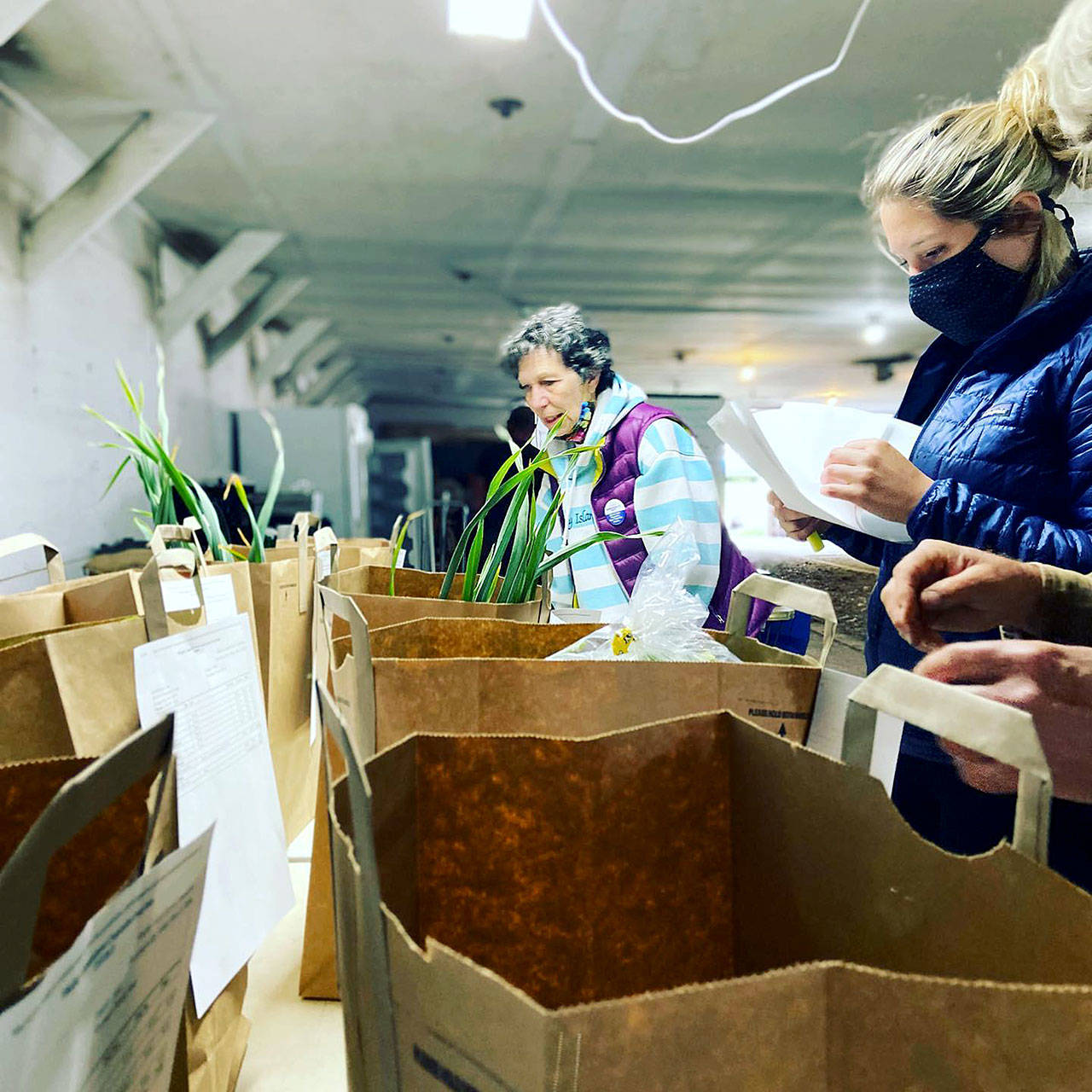 Photo provided                                Volunteer Elicia Fritsch and co-owner Lauren Fletcher of Mutiny Bay Blues work together to pack orders.
