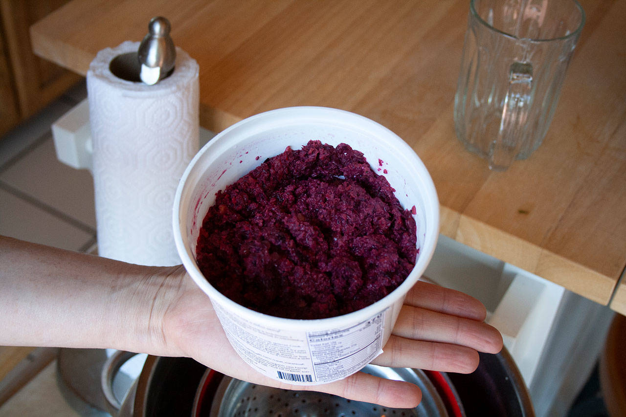 The plant-based meat alternative is sold at Payless Foods, the Goose and the Freeland Cafe as wells as the Bayview Farmers Market.                                Photo by Brandon Taylor