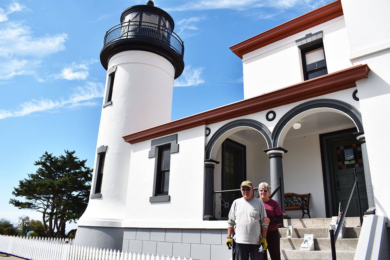 Cheri and David Anderson of Coupeville have received statewide recognition for their hundreds of hours spent volunteering at Fort Casey Historical Park. Photo by Emily Gilbert/Whidbey News-Times.