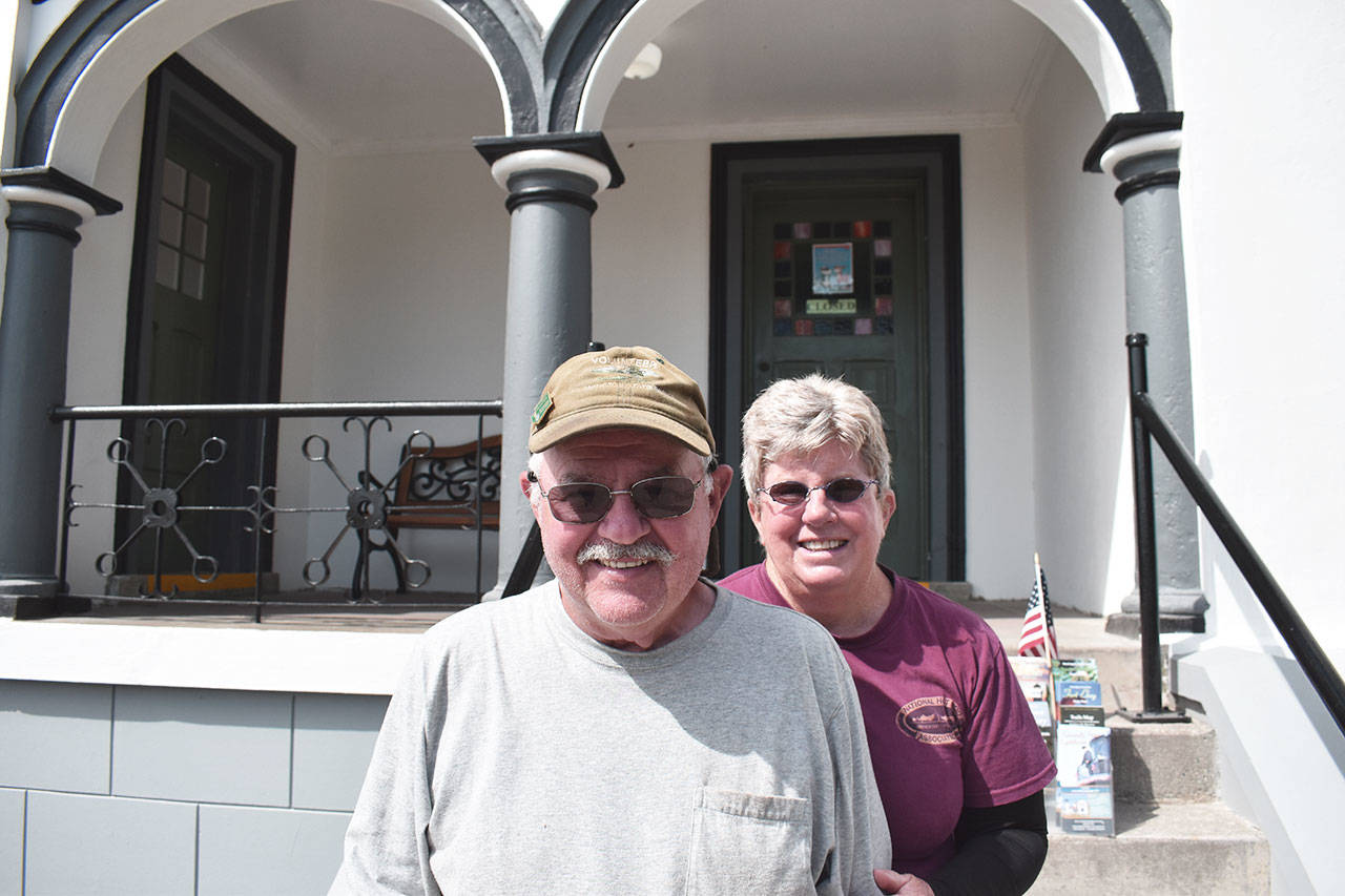The Andersons have volunteered as docents at the Admiralty Head Lighthouse for the past six years. Photo by Emily Gilbert/Whidbey News-Times.