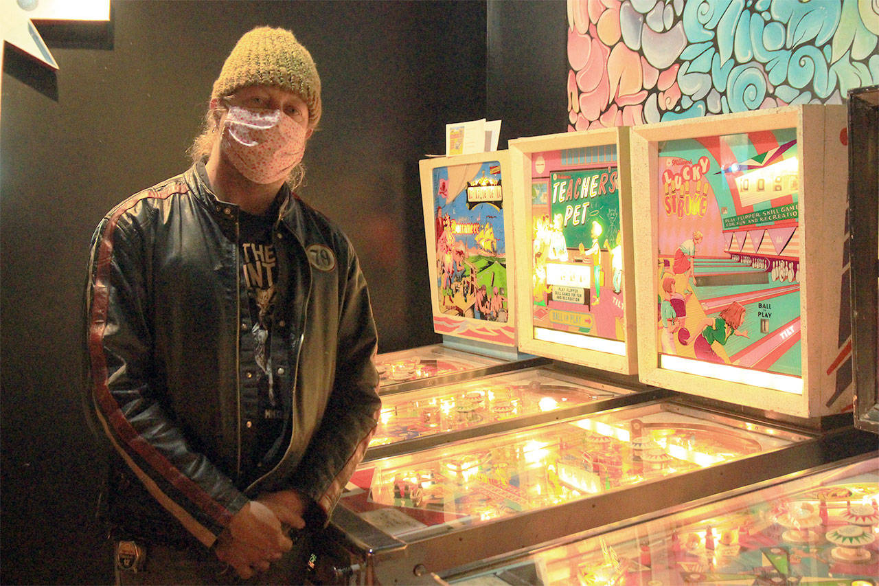 Photo by Kira Erickson/Whidbey News Group
Tim Leonard opened the Machine Shop, a popular Langley arcade, in 2016. The governor mandated the closure of arcades during the pandemic, and Leonard is now asking for the communitys support to keep the rent and the bills paid for the business until its return.