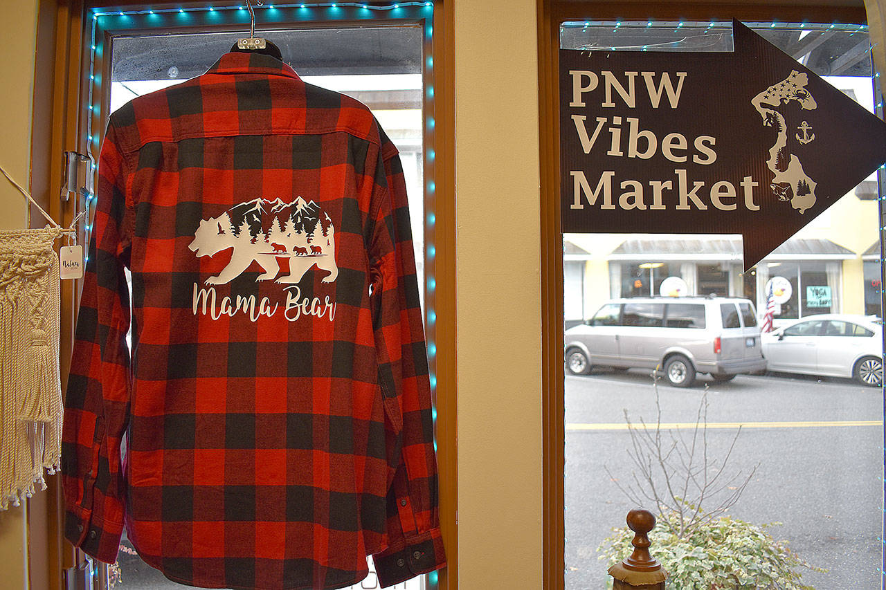 Photo by Emily Gilbert/Whidbey News-Times
Juliana Uluave-Gould makes painted shirts and dip-dyed flannel that she sells at her store, PNW Vibes Market in Oak Harbor.
