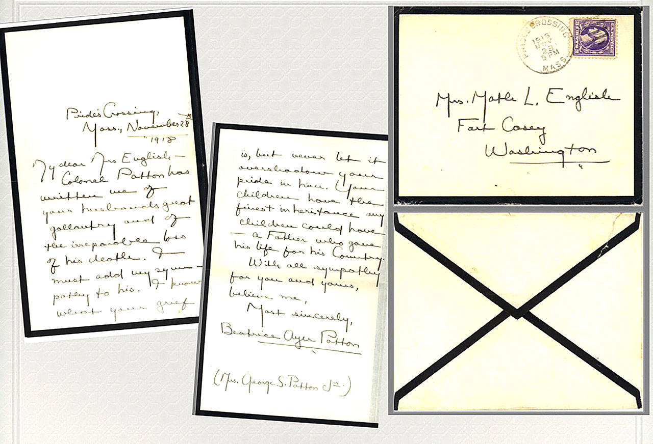 Letters of condolence from George Patton’s wife, Beatrice, to English’s widow. Photo courtesy Anita Burdette-Dragoo