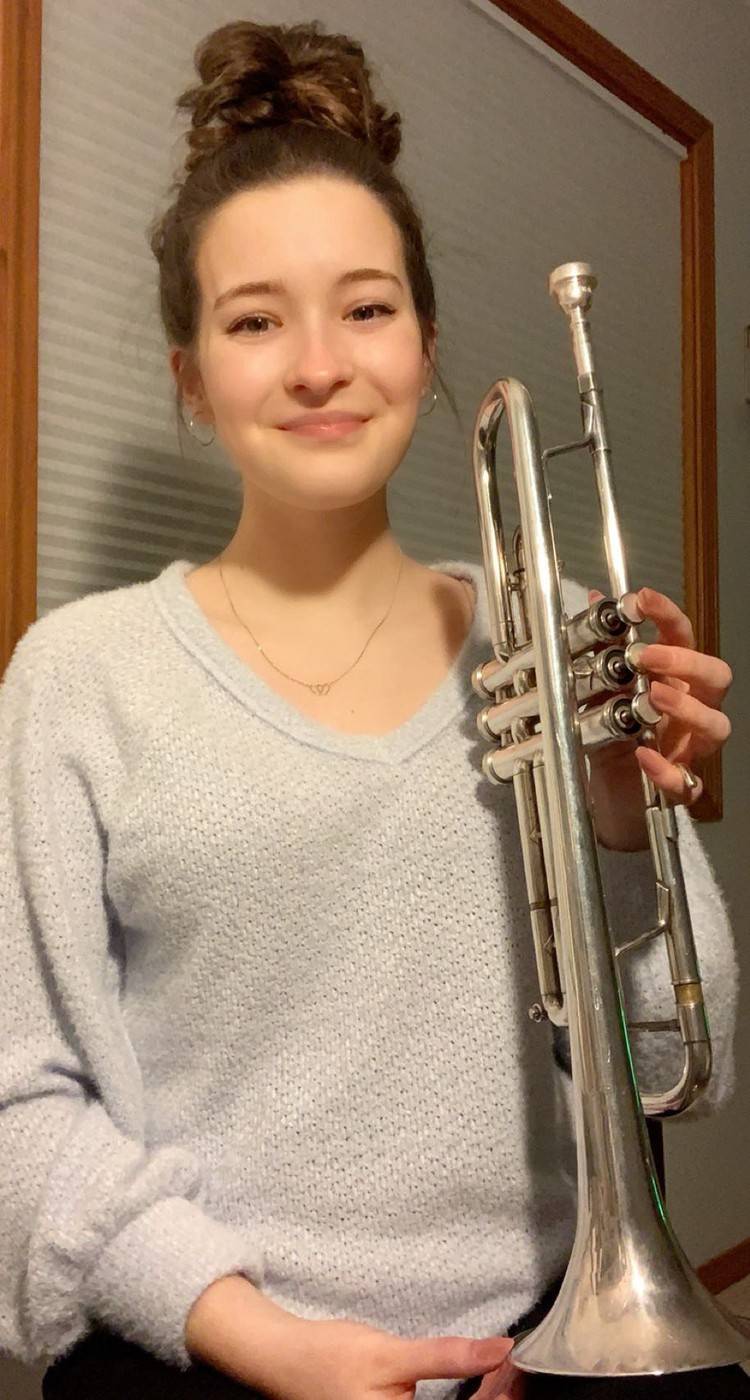 Oak Harbor High School Sophomore Isadora White plays trumpet.