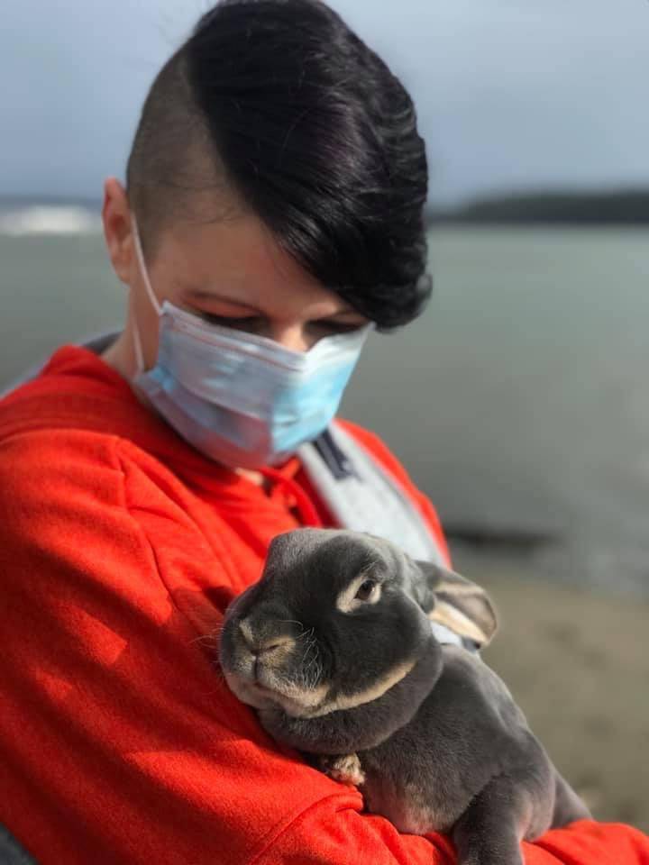 Photo by Christina Whiting
Lacey Winberry holds Benjamin Bunny during a recent visit to a Whidbey Island beach.