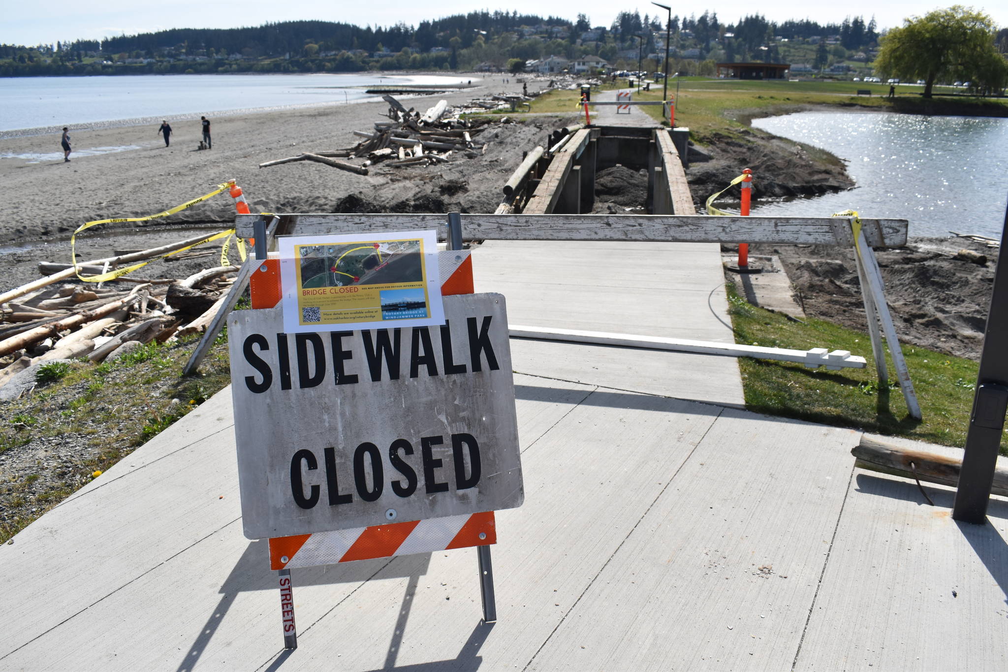 The bridge across the lagoon at Windjammer Park is undergoing a joint restoration project between the city and the two Rotary clubs in Oak Harbor. The city said it will be closed until June. Photo by Emily Gilbert/Whidbey News-Times