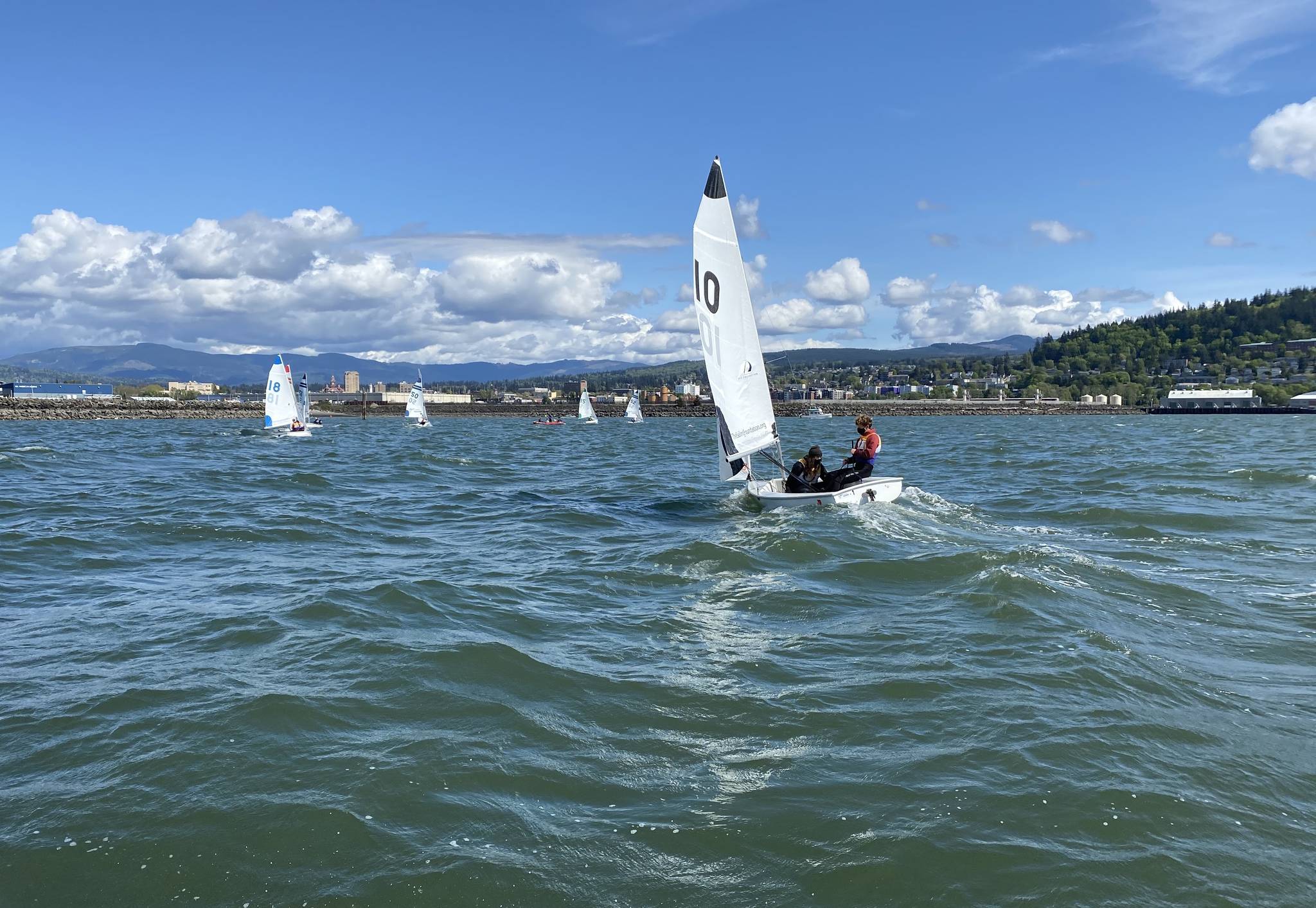 Oak Harbor High School Wildcat sailors compete this weekend in the NWISA Fleet Race Championships. (Photo by Shawn O’Connor Oak Harbor)