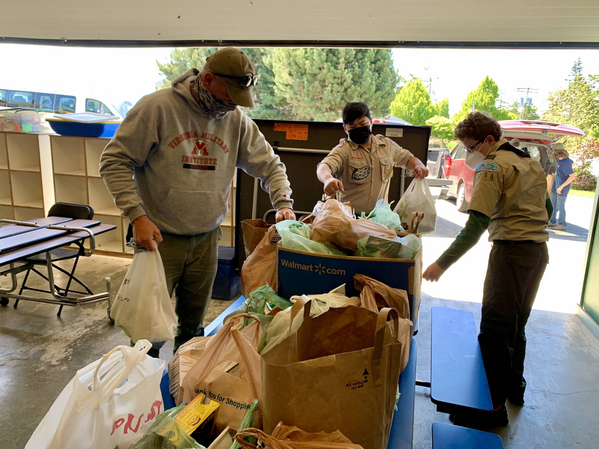 Photo courtesy Preston Howard
Scouts BSA Troop 4058 and Coupeville Cub Scout Pack 4058 collected over 1,000 items of food from the community to donate to the Gifts from the Heart Food Bank in Coupeville.