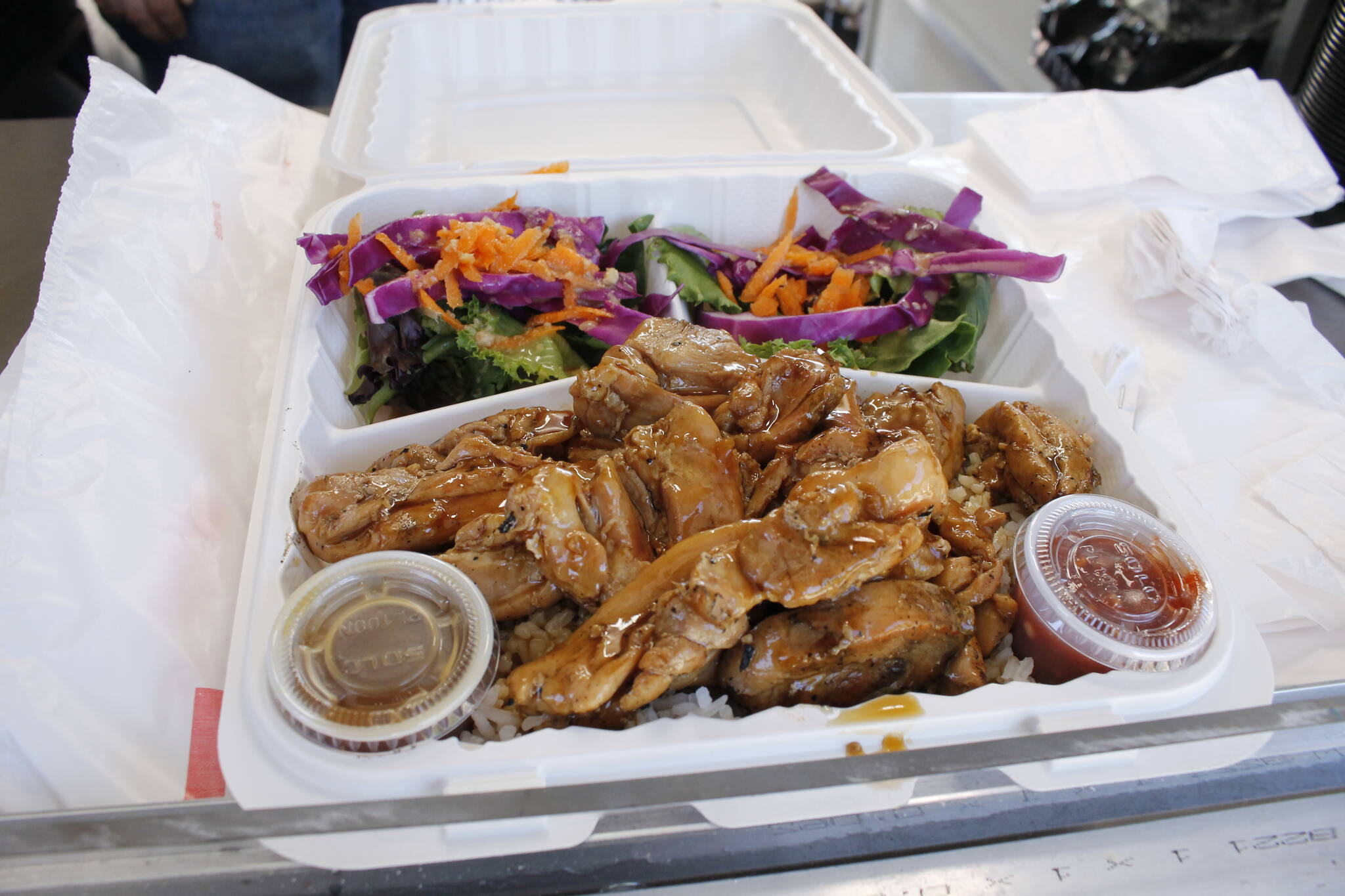 A serving of chicken teriyaki from IC Teriyaki. (Photo by Kira Erickson/South Whidbey Record)