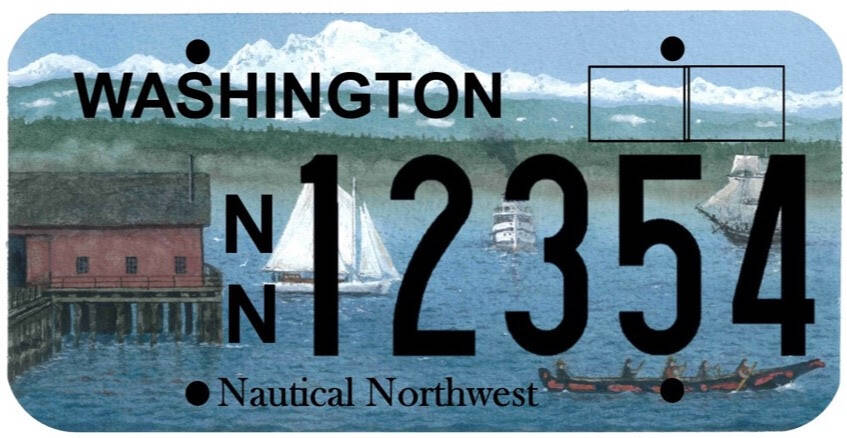 Photo provided
The proposed specialty license plate features artwork by Robert Tandecki and depicts Penn Cove, the Coupeville Wharf and the Suva among other nods to the area's maritime history.