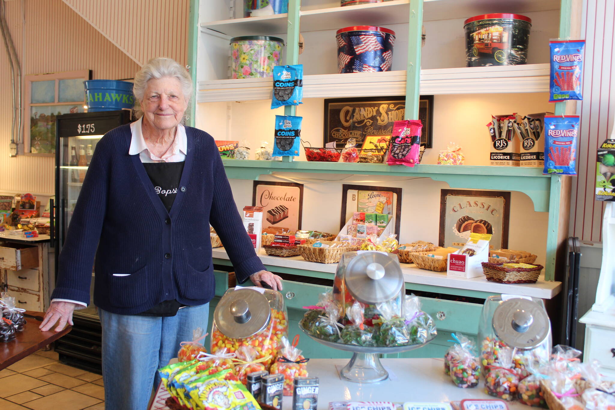Photo by Karina Andrew/Whidbey News-Times
Kay Coolidge has owned and run the vintage style candy shop Popsies in Oak Harbor for the last 15 years.