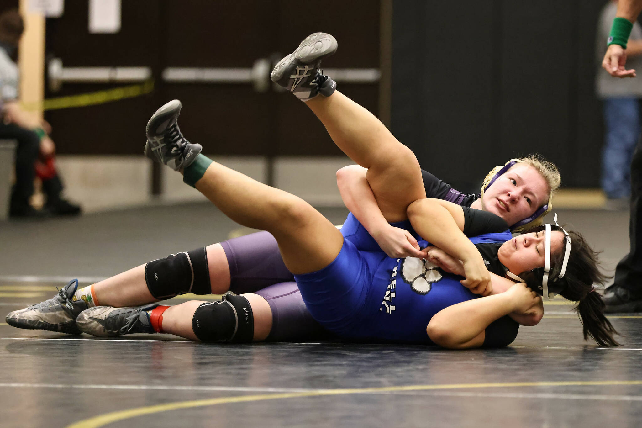Photo by John Fisken
Team captain and senior Alyssia Grose competes at sub-regionals Feb. 4 in Meridian. She took second place in her weight class.