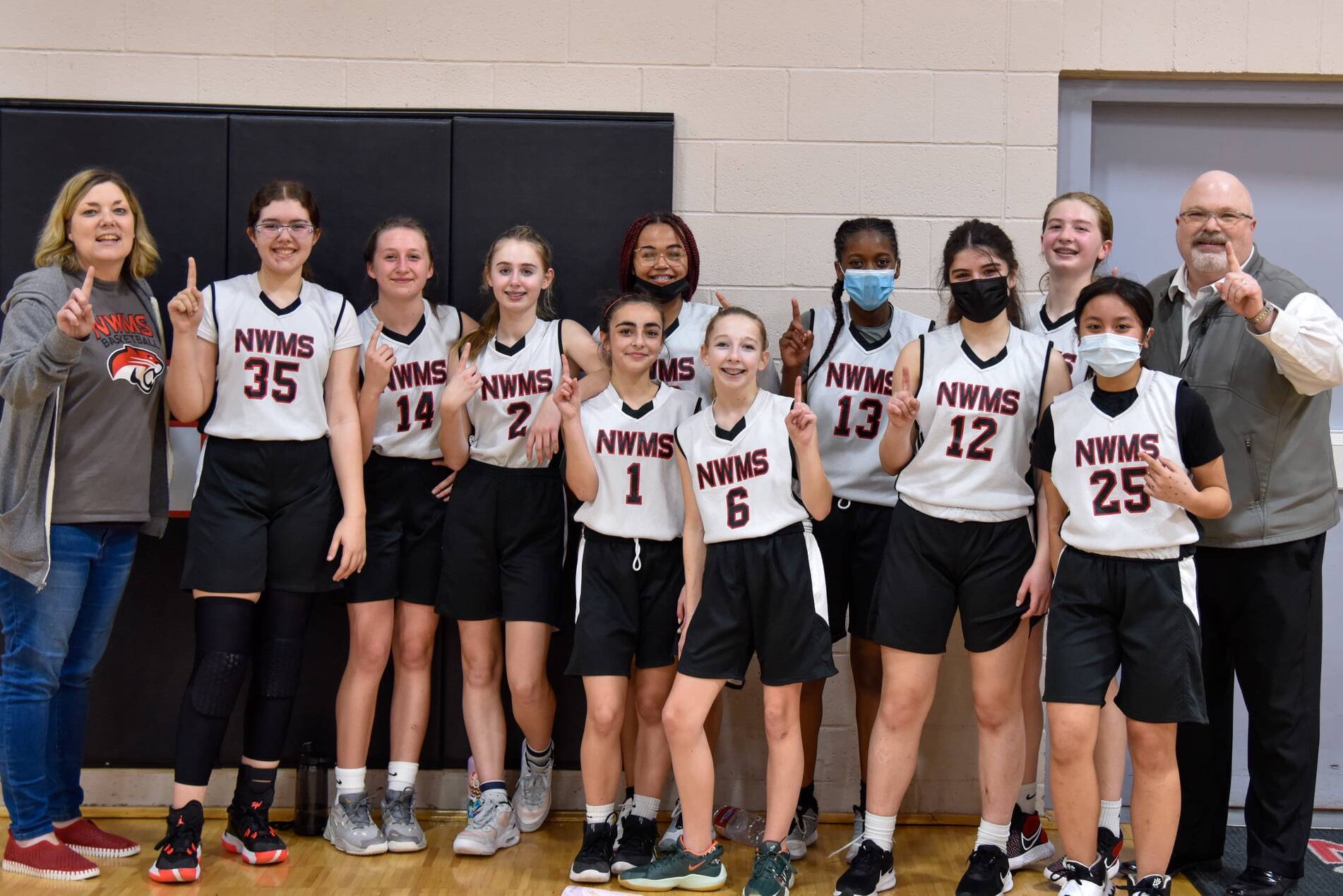 Photo by Conor Laffey
North Whidbey Middle School’s eighth grade girls basketball team went undefeated this season, the first girls team to do so in the middle school’s history.
