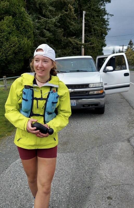Ultra runner Riley Nachtrieb, 20, ran a 54-mile route known as the Whidbey Island Traverse on Monday. She set the record for the fastest known time for women. (Photo provided)