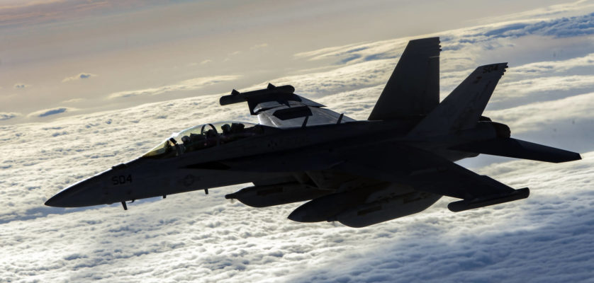U.S. Air Force photo by Staff Sgt. Matthew Lotz
A U.S. Navy EA-18G Growler flies over Afghanistan, Jan. 23, 2020. The EA-18G has the capabilities to perform a wide range of enemy defense suppression missions with the latest electronic attack technology, jamming pods, and satellite communications.
