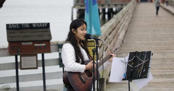 Danika Kloewer performing at Waterfront Wednesday. (Photo by Rachel Rosen/Whidbey News-Times).