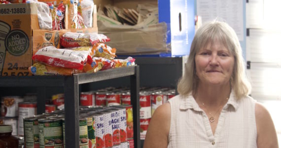 Jean Wieman in the North Whidbey Help House Food Pantry. (Photo by Rachel Rosen/Whidbey News-Times)