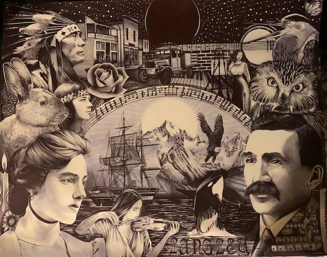 Photo provided
Zachary Newton’s drawing of Langley includes a mix of historical figures, local wildlife and nods to the art and culture of the city.