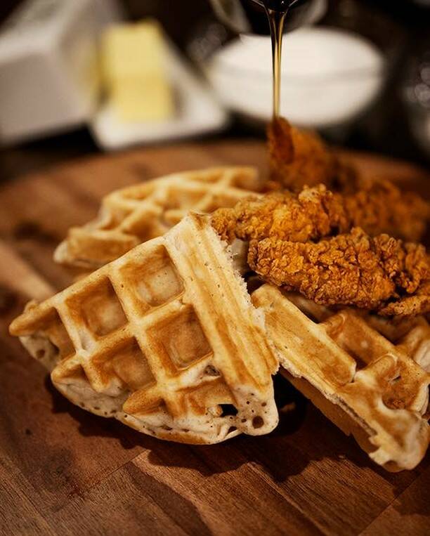 Chicken and waffles, one of Hale’s Kitchen’s signature menu items. (Photo provided)