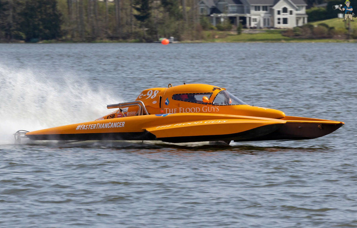 Steve Huff’s hydroplane during a race. (Photo provided)