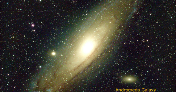The Andromeda galaxy, photographed by the Island County Astronomical Society Vice President Tony Edwards, is 2.3 million light years from Earth.
