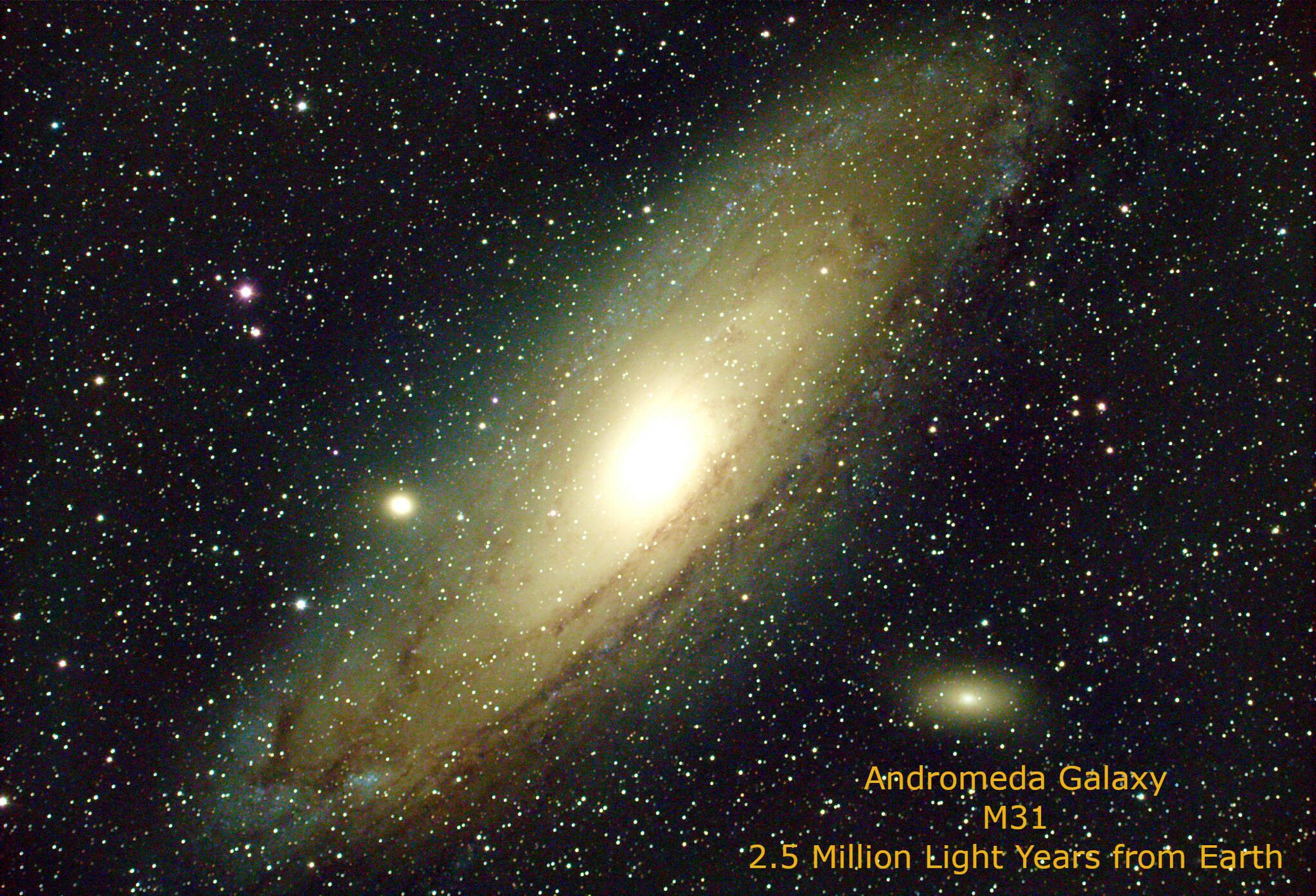 The Andromeda galaxy, photographed by the Island County Astronomical Society Vice President Tony Edwards, is 2.3 million light years from Earth.