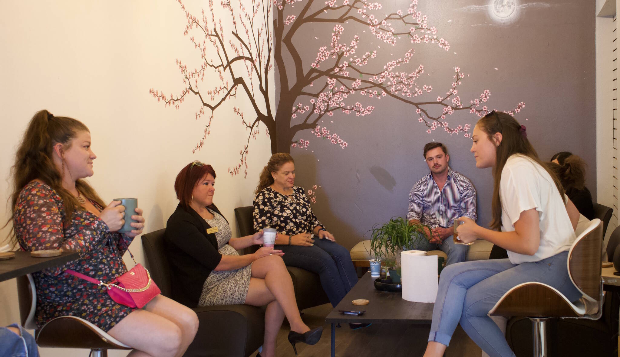 The Whidbey Young Professionals recently had a morning tea talk and networking event at the Hidden Gem in Oak harbor. (Photo by Rachel Rosen/Whidbey News-Times)