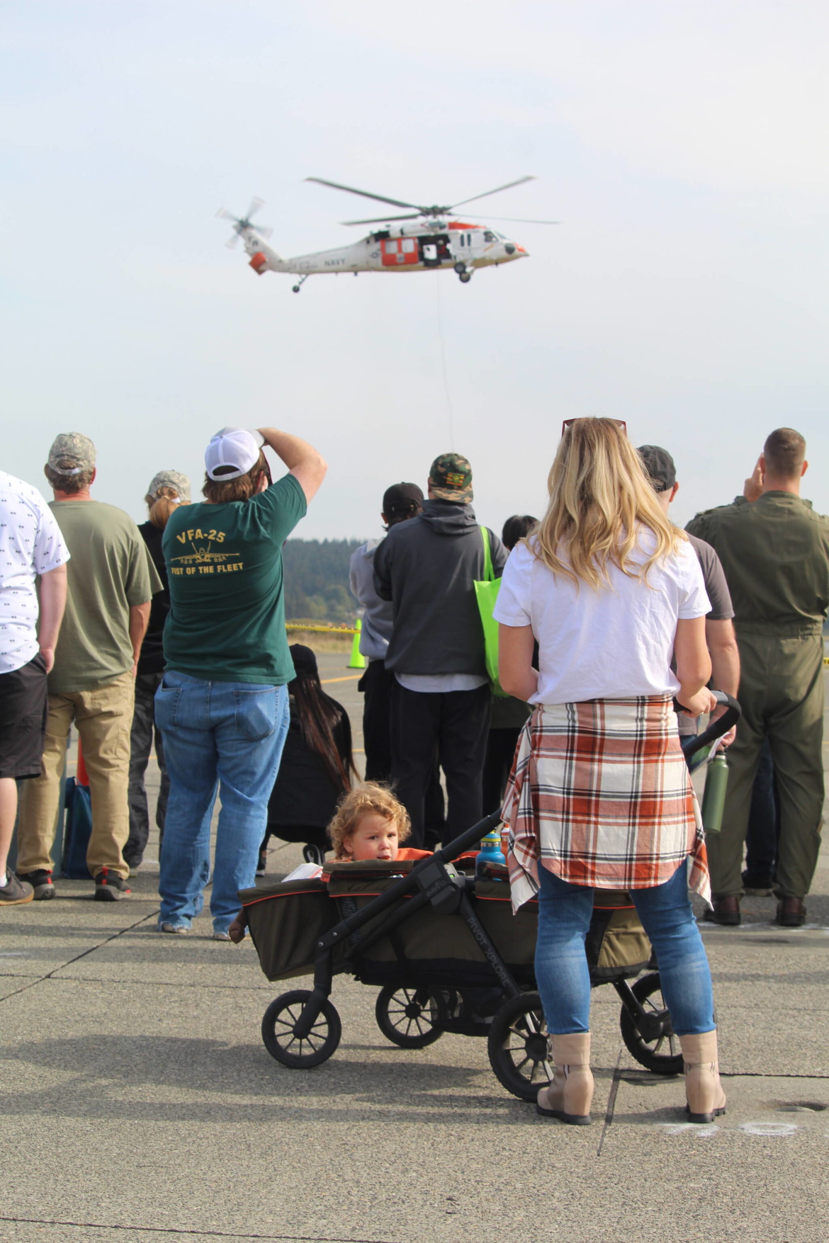 Photo by Karina Andrew/Whidbey News-Times
Base guests watch a Navy Search and Rescue demonstration during the open house Sept. 17.