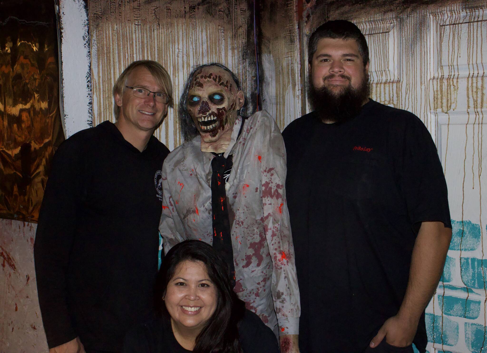 Photo by Rachel Rosen/Whidbey News-Times
L-R: James Croft, Priscilla Croft and Jacob Boyes run the haunted house at the Roller Barn every year.