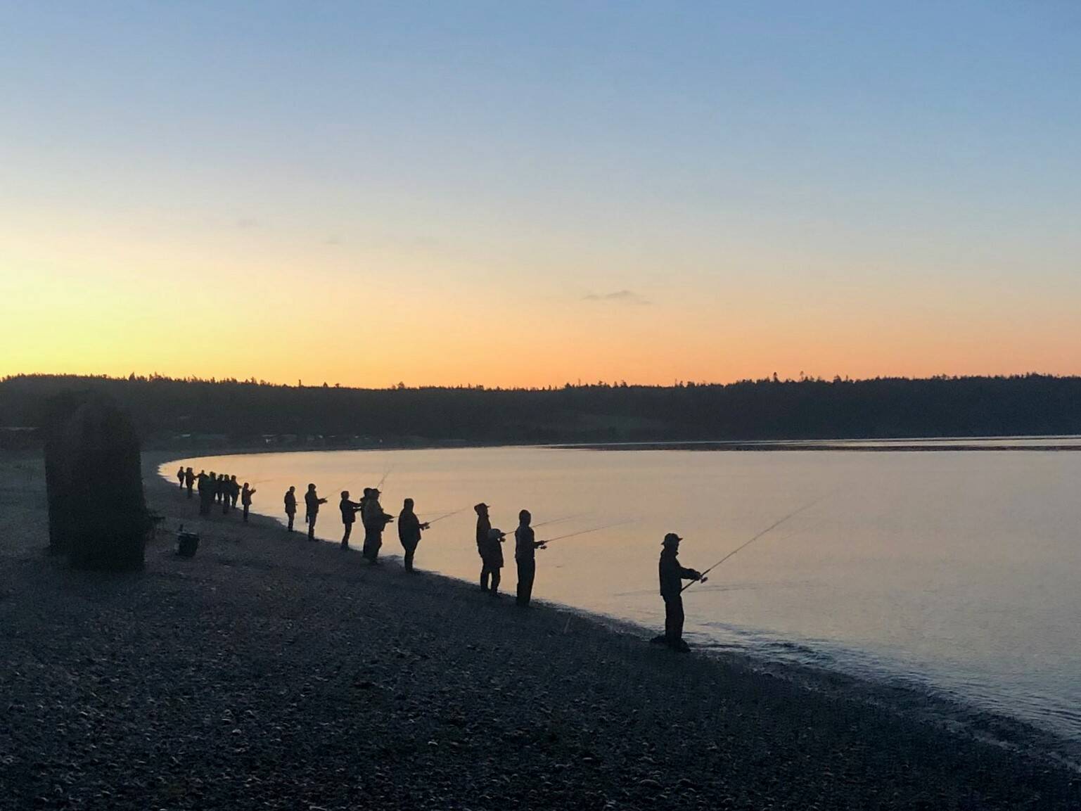 Photo provided
Fishers cast lines at Keystone Preserve in Central Whidbey.