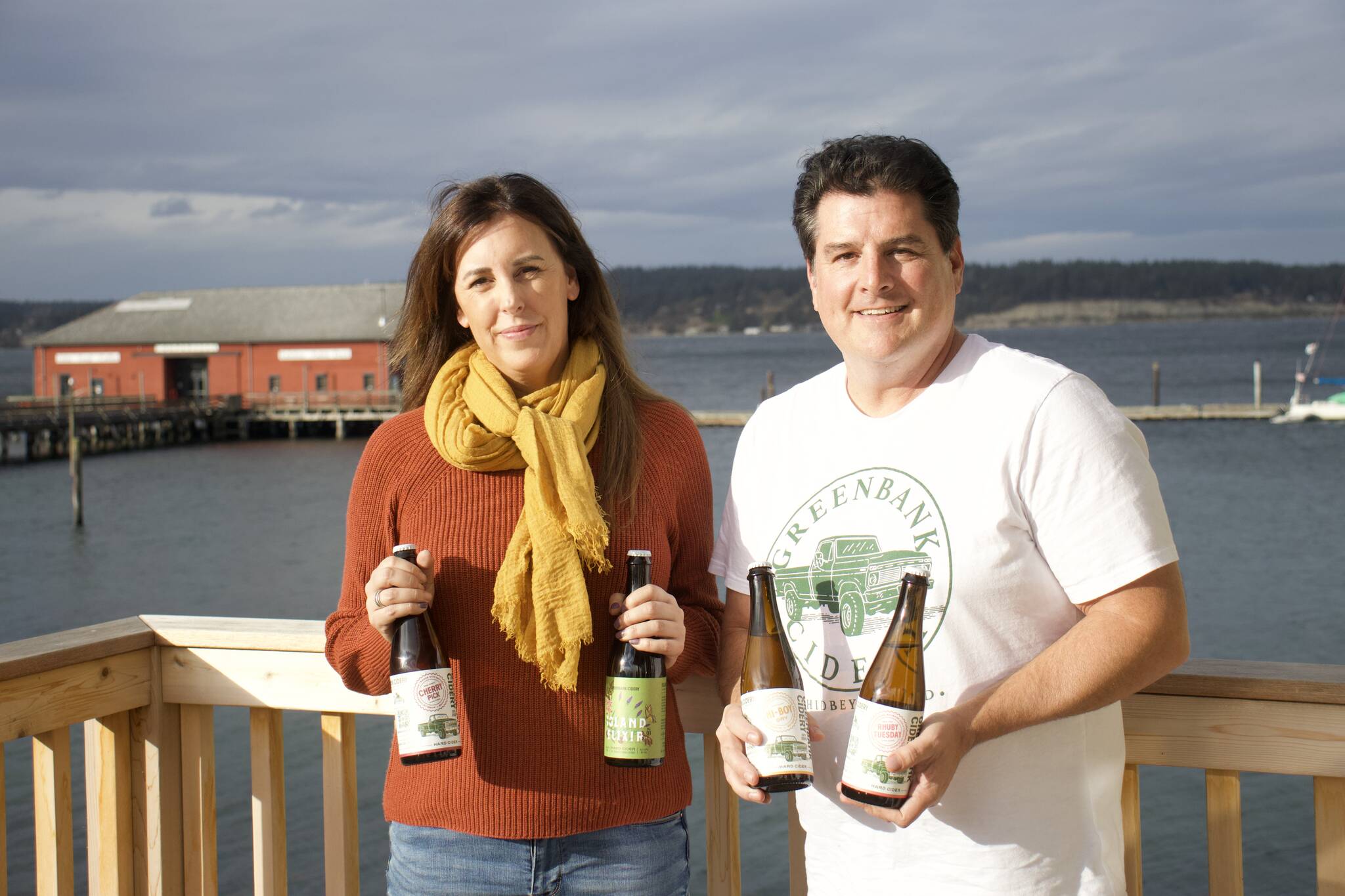 Photo by Rachel Rosen/Whidbey News-Times
Jeff Stoner and Kim Taylor co-own Greenbank Cidery. The taproom has eight varieties of cider on tap.