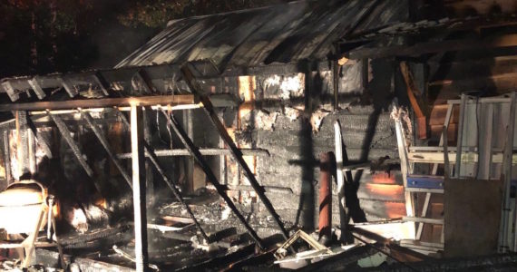 Photo provided
Two separate structure fires caused by generators occurred on South Whidbey over the weekend.
