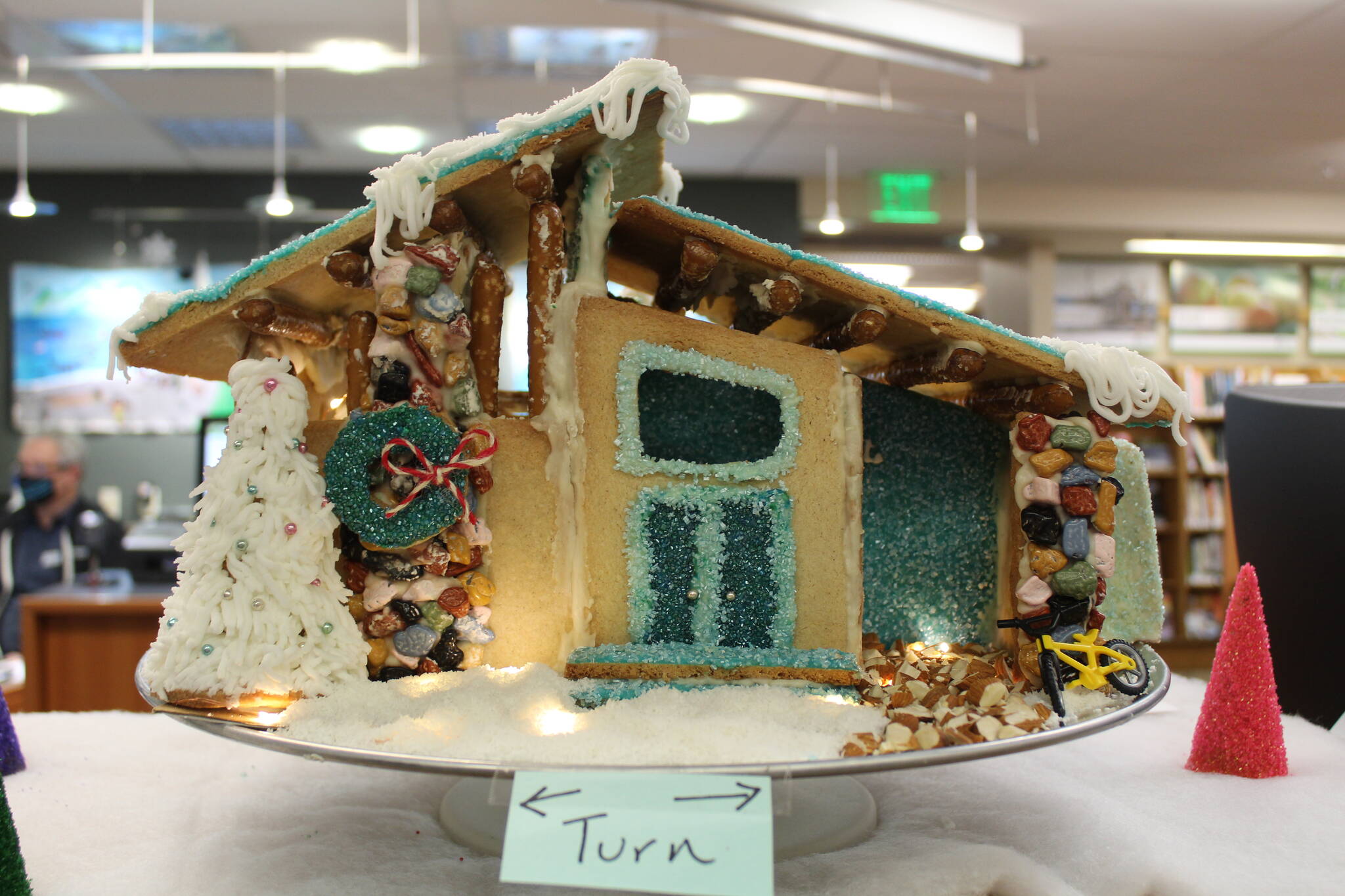 File photo by Karina Andrew/Whidbey News-Times
This house was one of many entered in the 2021 gingerbread contest at the Coupeville Library.
