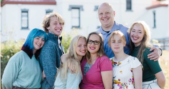 Photo provided
Heidi Mayne, center, stands with her family. From left, her daughter Hannah, son James, daughter Claire, husband Donald, daughter Sophia and daughter Jillian.