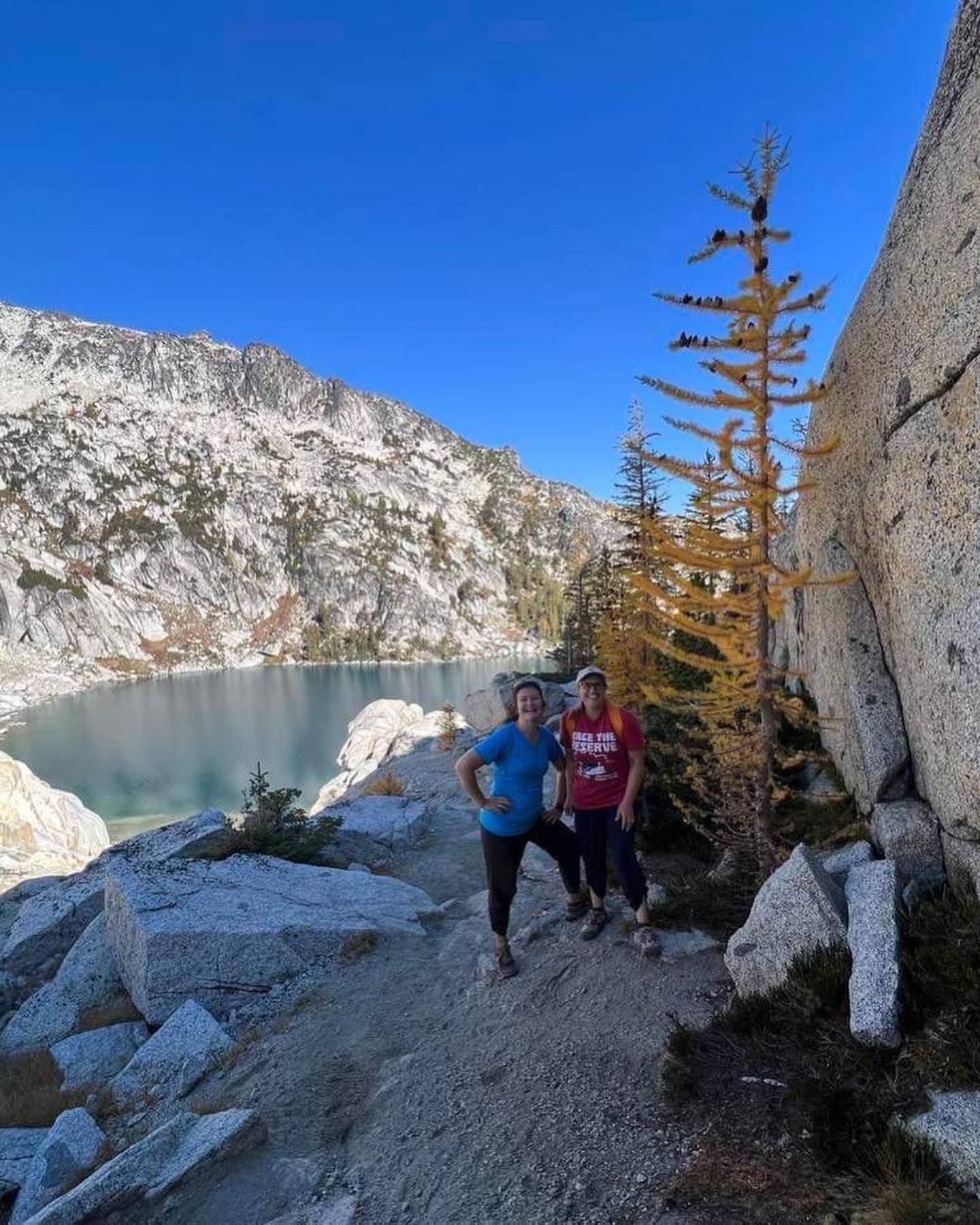 Photo provided
Heidi Mayne, right, hikes the Enchantments with her friend Ellisha Kempton two days after receiving her breast cancer diagnosis.