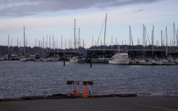 Photo by Rachel Rosen/Whidbey News-Times
The launch ramp float at Oak Harbor marina has been in need of reparis since April of this year.