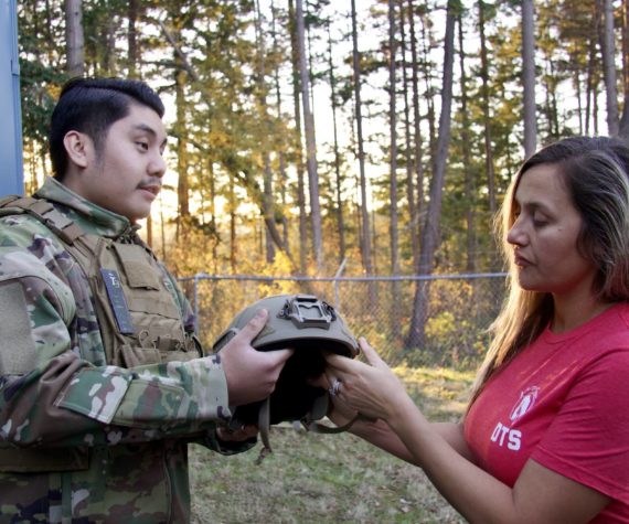 <p>Photo by Rachel Rosen/Whidbey News-Times</p>
                                <p>Darbonnier Tactical Supply sells protective equipment like helmets to all branches of the U.S. military.</p>