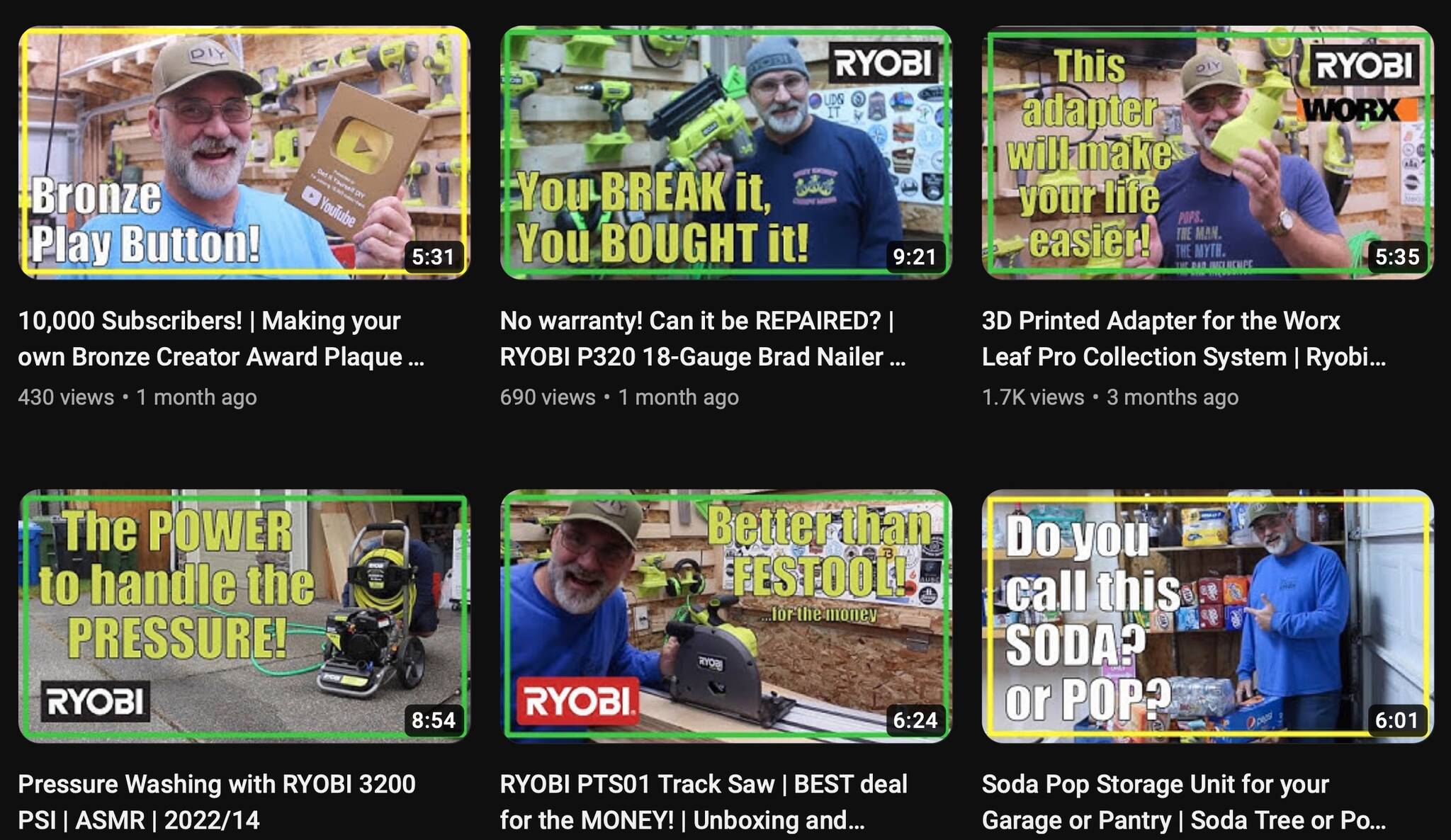 Scott Oram’s YouTube channel Dad it Yourself DIY now has 11,000 subscribers.