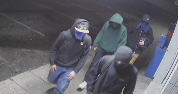 Provided by Oak Harbor police
A  group of teenagers in masks were caught on video trying to break into an Oak Harbor shop.