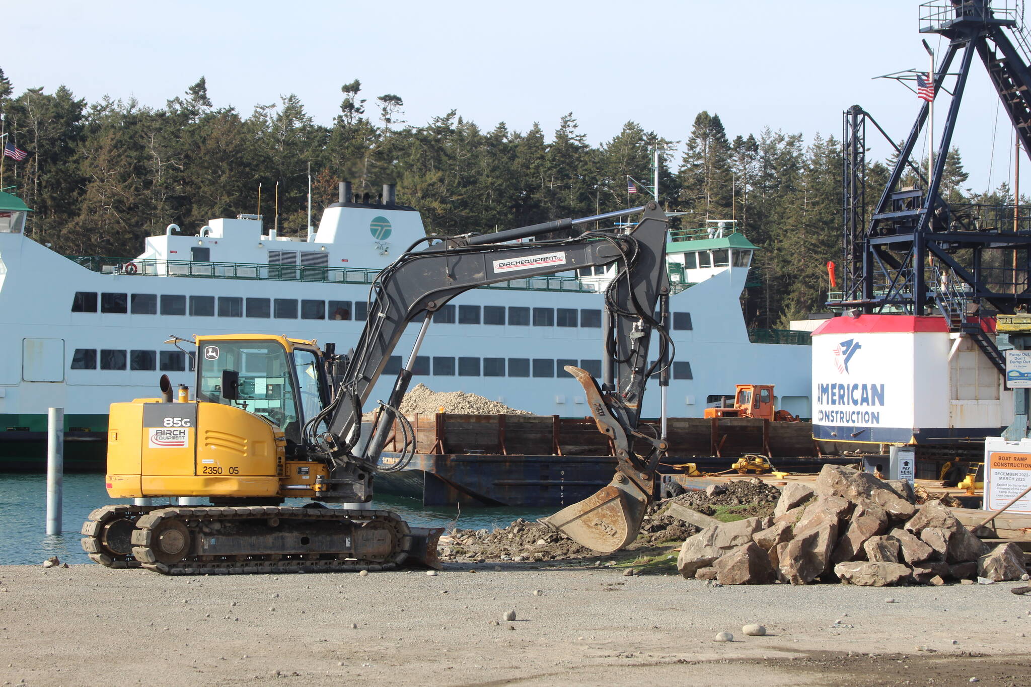 Photo by Karina Andrew/Whidbey News-Times
Construction is in full swing at the Keystone Boat Launch near the Coupeville ferry terminal.